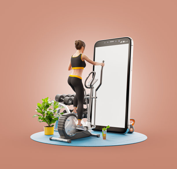 做运动的漂亮女人3D插画图片下载