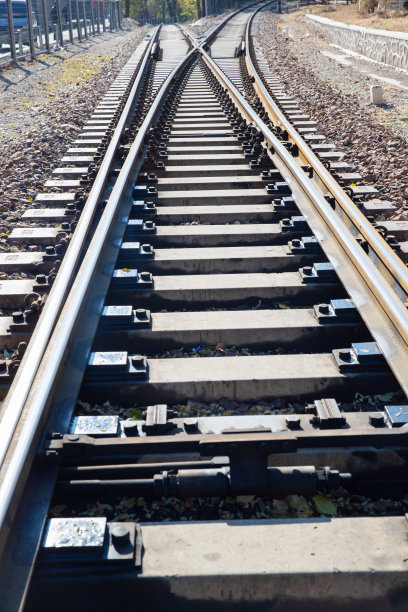 延伸到远方的铁路轨道图片下载