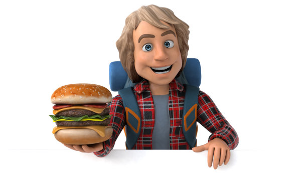 有趣的背包客卡通人物图片下载