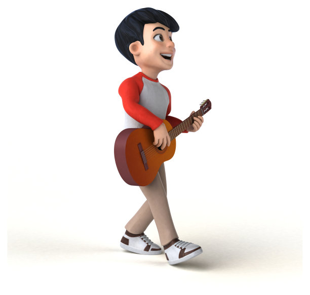 有趣的3D亚洲少年与漫画风格图片下载