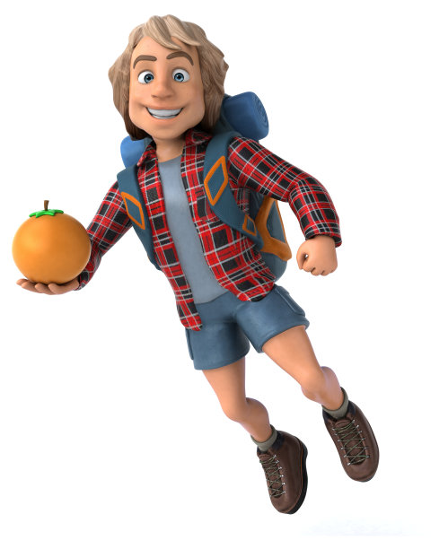 有趣的背包客卡通人物图片下载