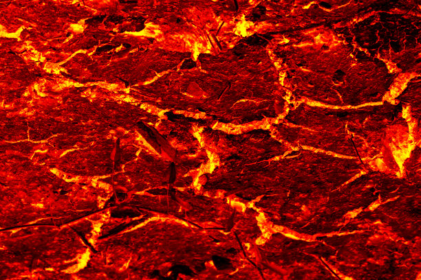 熔岩的表面，红色的熔岩纹理背景图片下载