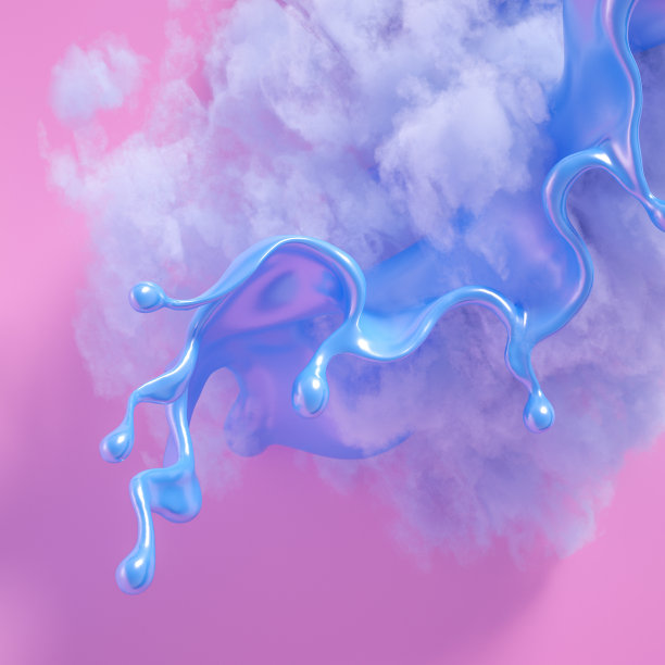 美丽的背景与珠子，粒子和模拟。3d渲染，3d渲染。图片下载