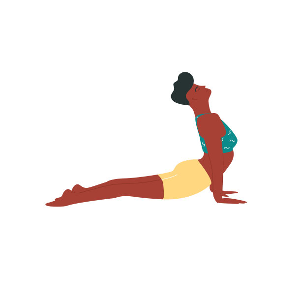 非裔美国妇女正在做瑜伽，普拉提或伸展孤立在白人。眼镜蛇式或菩提式瑜伽体式。瑜伽教练。冥想是一种缓解压力的方法。身心健康。图片下载