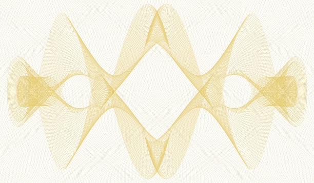 金色的连结环设计。线条艺术水印图案。画出对称的细曲线。向量抽象背景。支票、票、凭证、票息、钞票的模板。EPS10插图图片下载