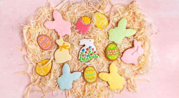 五彩缤纷的复活节自制姜饼图片下载