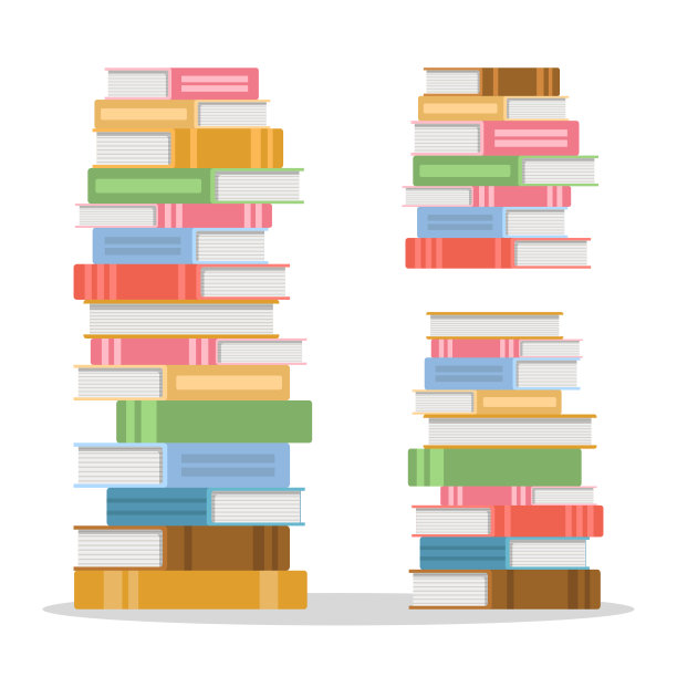 堆叠的书籍矢量设计插图孤立在白色的背景图片下载