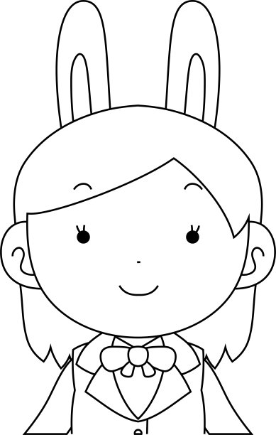 扮演角色的女孩穿着水手服，上半身长着兔耳朵图片下载