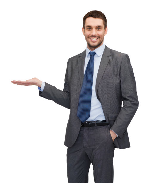 一个商人在他的手掌上展示着什么东西图片下载