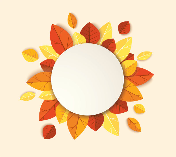 秋叶模板背景矢量插图EPS10图片下载