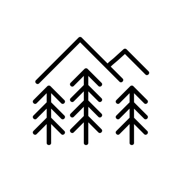 森林图标矢量。孤立轮廓符号插图图片下载