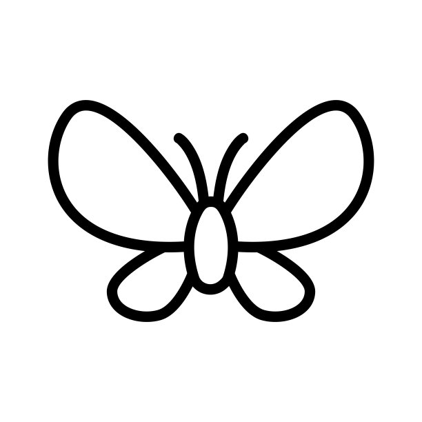蝴蝶图标矢量。孤立轮廓符号插图图片下载