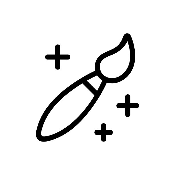 艺术家笔刷编辑图标矢量。孤立轮廓符号插图图片下载