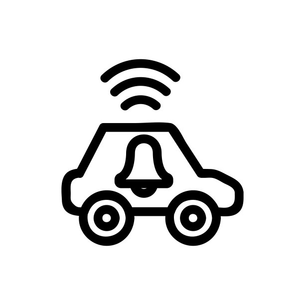 汽车报警图标矢量。孤立轮廓符号插图图片下载