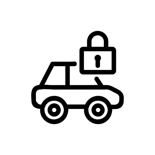 汽车锁定图标向量。孤立轮廓符号插图图片下载