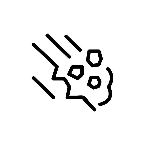 滑坡图标矢量。孤立轮廓符号插图图片下载