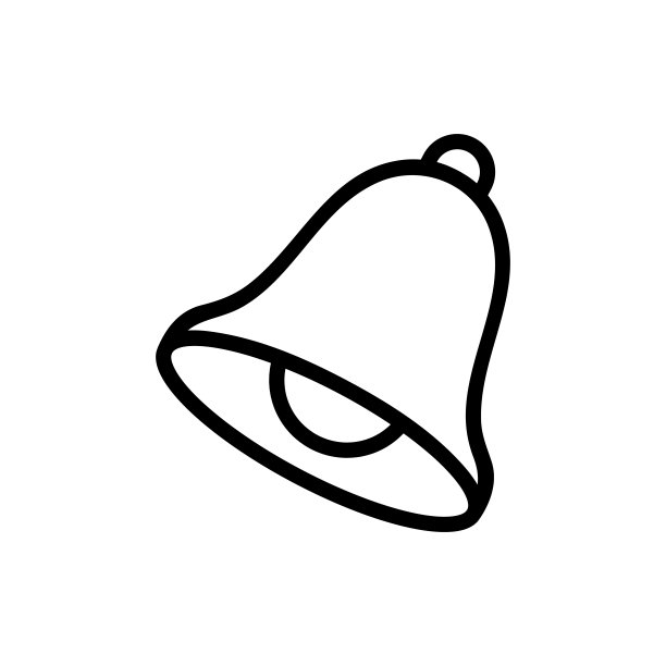 注意钟形图标向量。孤立轮廓符号插图图片下载