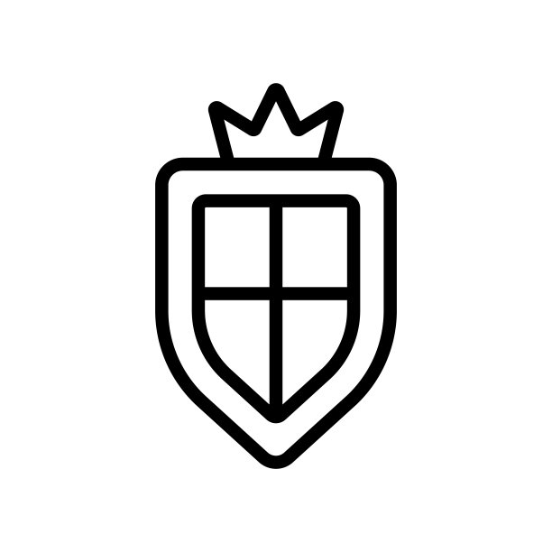 旧的盾形纹章是一个图标向量。孤立轮廓符号插图图片下载