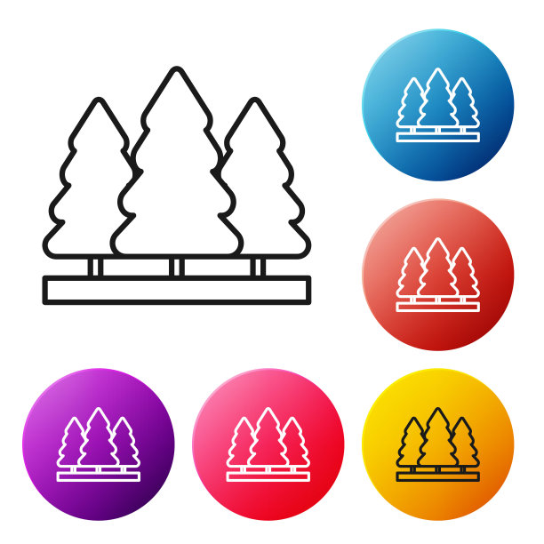 白色背景上的圣诞树图标。矢量素材图片下载