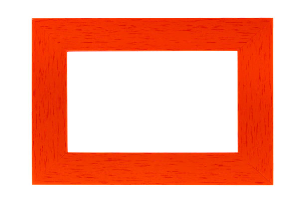 红色框架孤立在白色背景。剪切路径。图片下载