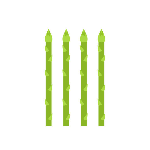 在白色背景上孤立的芦笋。新鲜生芦笋蔬菜。四根芦笋的茎。健康绿色蔬菜的芽。图片下载