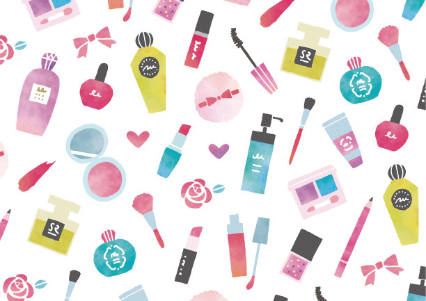 化妆品水彩模式图片下载