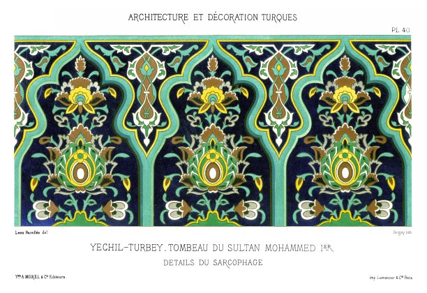 土耳其，布尔萨，绿墓，石棺细节，由土耳其装饰1874图片下载