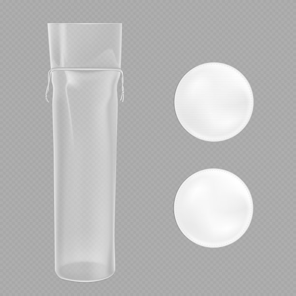 白色棉垫和透明包装图片下载