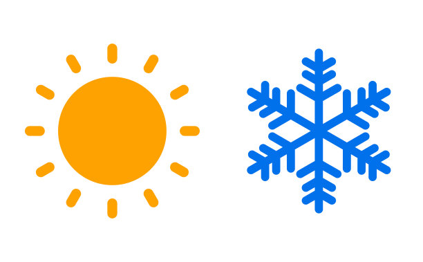 太阳和雪水晶图标设置图片下载