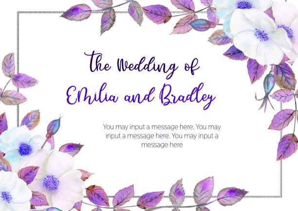 白色的蔷薇花，一个几何的蓝色框架组成。花海报，紫色的邀请。用于贺卡或请柬装饰的水彩作品。图片下载