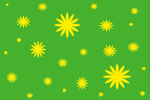 黄色的花，绿色的背景图片下载