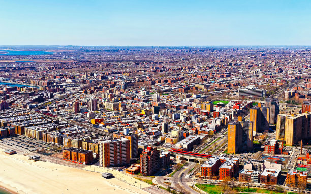 鸟瞰图纽约长岛反射图片下载