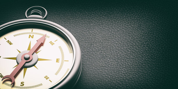 罗盘仪器的黑色皮革背景。三维演示图片下载