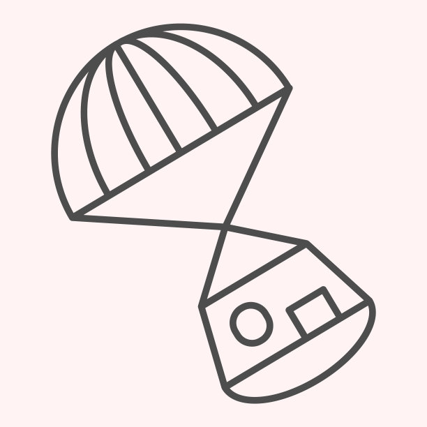 救生舱细线图标。太空任务完成艇模块。天文学矢量设计概念，轮廓风格的象形图上的白色背景，用于web和应用程序。Eps 10。图片下载