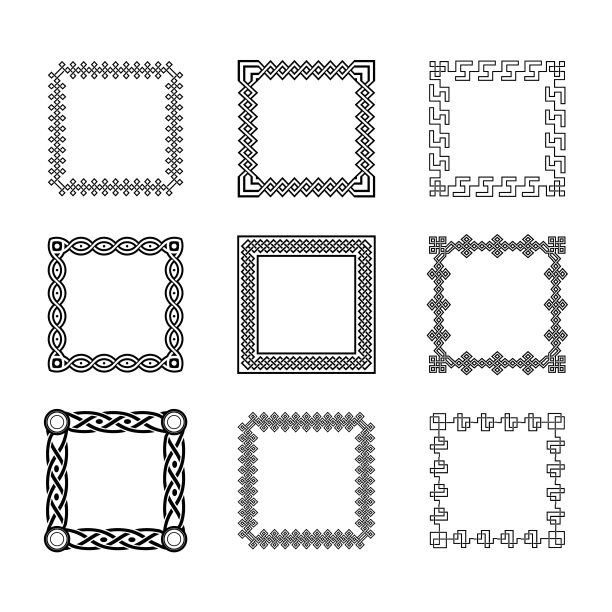 经典凯尔特装饰框架复古边界艺术装饰图片下载