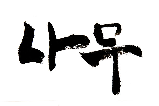 韩文手写书法，树韩文图片下载