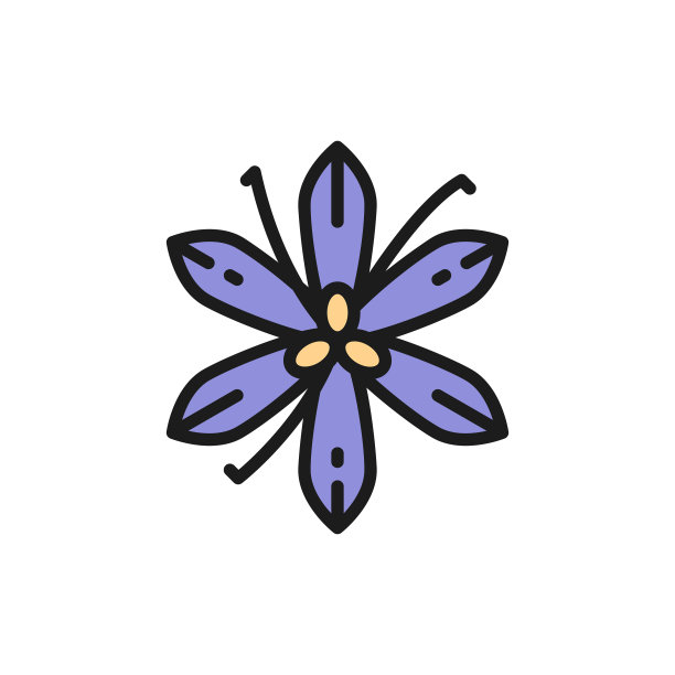 香草，藏红花，香料平坦的颜色线图标。在白色背景上隔离图片下载