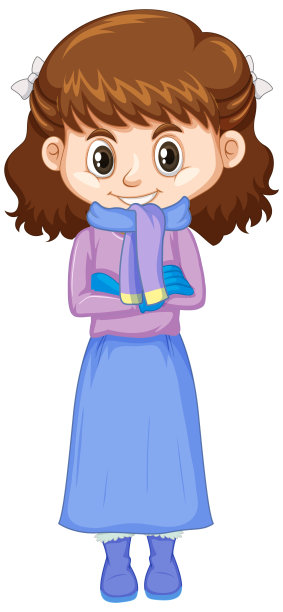 可爱的女孩穿着冬天的衣服在白色的背景图片下载