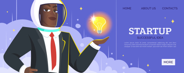 启动网络横幅。矢量图图片下载