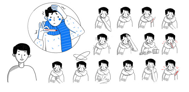 感冒和流感症状图片下载