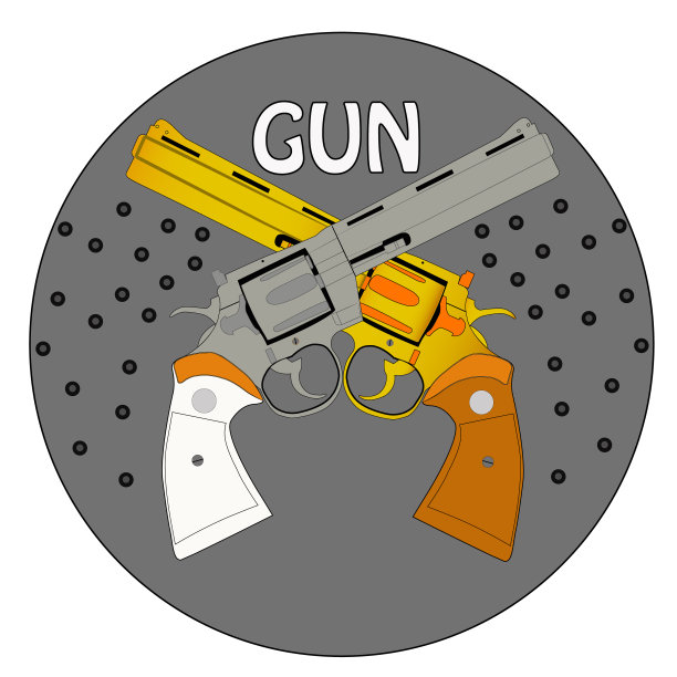 交叉手枪是两个交叉左轮手枪风格的例证图片下载