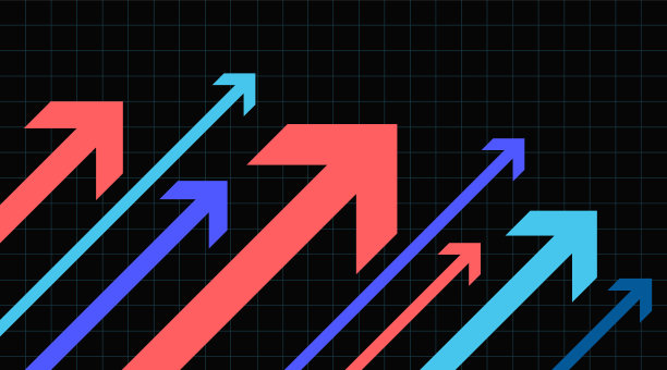 金融箭头图在黑暗的背景图片下载