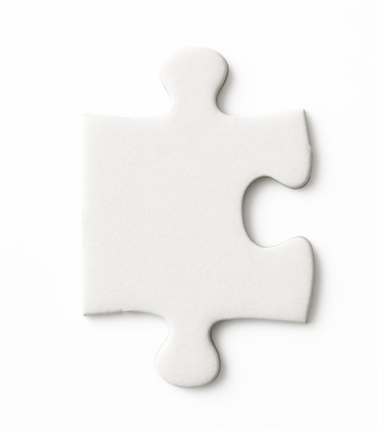 空白拼图在白色背景上的孤立镜头图片下载