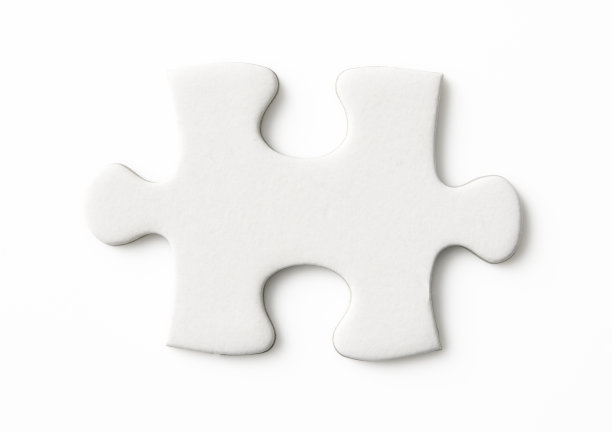 空白拼图在白色背景上的孤立镜头图片下载