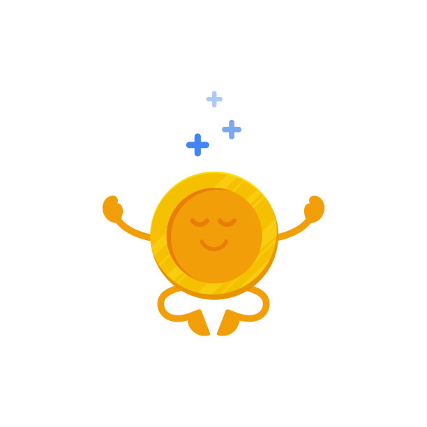 网上赚钱。一枚有趣的硬币以瑜伽姿势悬浮在空中。股票市场。平面设计图片下载