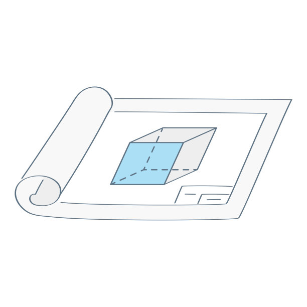 带有几何图形模型的蓝图或草稿图片下载