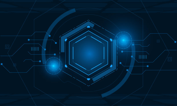 矢量科技六边形未来格局，创新未来科技背景，图片下载