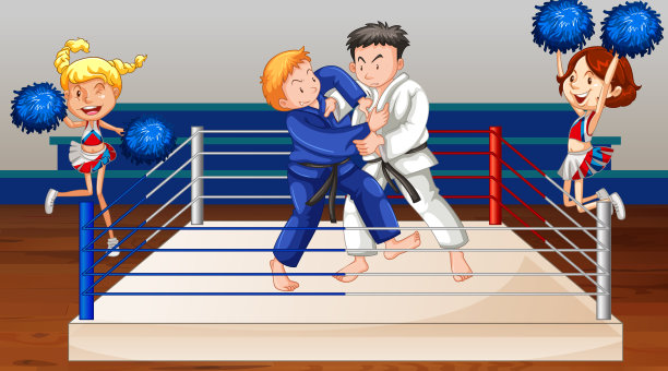 人们在拳击场上打斗的场景图片下载