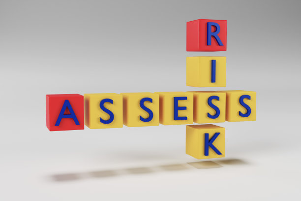 3D评估风险纵横字谜在白色背景3D渲染图片下载