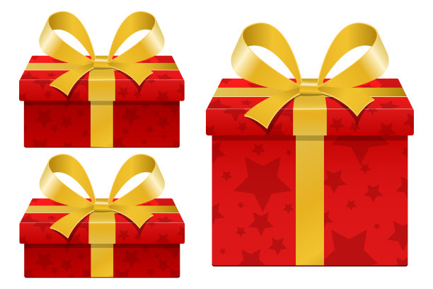 时尚的礼品盒矢量设计插图孤立在白色的背景图片下载